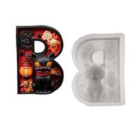 Decorative Alphabet B Casting Molds | Halloween Candle Mold | Spooky 3D Resin Soap Handmade Crafts For Holiday, Party, Offices, Home, Room, Desk, Desktop, School Soap Wax Chocolate Candy