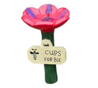 Decorative Bee Watering Station, Bird Water Bath Station, Flower Design Function, 10,5 x 7 cm Safe Hydration Spot, Garden Bee Bath Accessory, Yard Patio Porch Decor, Ideal for Backyard Farm Terrace