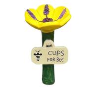 Decorative Bee Watering Station, Bird Water Bath Station, Flower Design Function, 10,5 x 7 cm Safe Hydration Spot, Garden Bee Bath Accessory, Yard Patio Porch Decor, Ideal for Backyard Farm Terrace