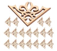 Decorative Beige Wood Applique Corner for Albums Wooden Carving Onlays