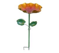 Decorative Bird Bath Feeder, Flower Shaped Standing Water Bowl for Birds and Pollinators, Decorative Garden Feeder with Stable Base Function, Wildlife Attraction for Yard, Patio, Lawn, Balcony, Porch