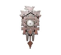 Decorative Bird Wall Clock Hanging Wood Clock Living Room Pendulum Clock Craft Art Clock for House (brown #2) JP