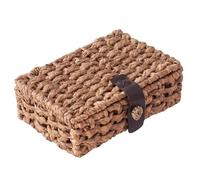 Decorative Boxes With Lids - Rectangular Water Hyacinth Storage Box | Woven Basket | Handmade Natural Organizer Bin, For Bedroom Bathroom Kitchen Study Coffee Table - Shelf Display, Tissue Cl