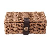 Decorative Boxes With Lids - Rectangular Water Hyacinth Storage Box | Woven Basket | Handmade Natural Organizer Bin, For Bedroom Bathroom Kitchen Study Coffee Table - Shelf Display, Tissue Cl
