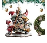 Decorative Christmas Gnomes - Christmas Ornaments | 2D Cute Holiday Decorations for Home, Hanging Ornaments Accessories with Festive Designs, Novelty Decorations, Gnomes Ornament for Holiday Tree