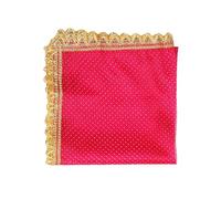 Decorative Chunari Backdrop Artificial Silk Pooja Chunri Chunni(Size:-36"X18")Indian Traditional Festival Laxmi Poojan Navratri Decorations MATA Ki Chunri Statue Chowki Aasan Mat Home Decor(Pink)