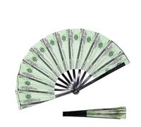 Decorative Dollar Folding Hand Fan, Portable Accessory For Home And Travel