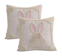 Decorative Ears Pink Cushion Covers 45x45 cm Pack of 2 Throw Pillows for Couch Sofa Easter Bunny Decorative Throw Pillow Covers Ultra-Soft Plush with Embroidered Ears for Livingroom