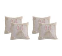 Decorative Ears Pink Cushion Covers 45x45 cm Pack of 4 Throw Pillows for Couch Sofa Easter Bunny Decorative Throw Pillow Covers Ultra-Soft Plush with Embroidered Ears for Livingroom