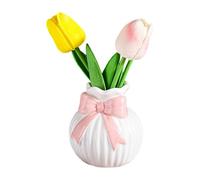 Decorative Flower Vaso Bowknot Accent for Table Living Room Display
