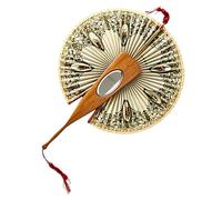 Decorative Folding Fan - 9.44 Inch Antique Swallow Pattern Prop | Wood Mechanical Mirror Tassel - European Retro Handheld Accessory Adds Vintage Charm To Party Costume Portraits