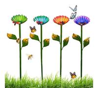 Decorative Garden Stakes, Pollinator Water Station Set, Bee Bath with Flower Shape Design, Outdoor Decor with Butterfly Friendly Bowl, Garden Ornament Stake Structure, Water Feeder for Backyard Use
