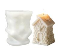 Decorative House Candle Mold, Bee Flower Standing Home Mold, Silicone Candle Molds with Realistic Shape, Durable Resin Craft Molds with Detailed Design, Candles Making Tool for Home Office