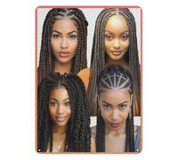 Decorative Metal signs Braid Lookup Salon Art 12x8 Inch | Visual braid pattern chart for hair studio wall display
