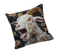 Decorative Pillow Covers - 45x45cm Plush Screaming Goat Pillow Case - Square Pillowcase | Farm Animal Lovers Rural Lifestyle Enthusiasts Young Adults Home Living Room Bedroom Patio Car College Dor
