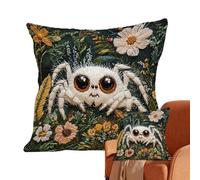 Decorative Pillow Covers, Floral Plush Spider, Printed Cushion Case with Charm, Couch Sofa Throw with Style, Bedroom Nursery Display Home Accessories, Decoration Accessory for Office Farmhouse & Patio