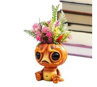 Decorative Plant Pots,Cute Resin Decorative Sitting Containers - Sitting Statue PlantHolder,for Bonsai Flower Indoor Outdoor Home Offices Bookshelves Windowsills Balcony Patio