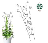 Decorative Potted Plant Trellis - 2-Piece Stackable Metal, Plant Support Trellis for Indoor and Outdoor Use | Adjustable, Reusable Metal Stands for Vines, Roses, Peas, Shrubs | Garden, Balcony, Patio