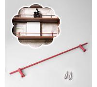 Decorative Shelf Rails with Rod/ 2 Posts/Screws, Metal Shelf Guard Rail 8 10 12 14 16 24 36 in, Customizable Long Round Tube Railing for Cabinet(Red,26in/66cm)