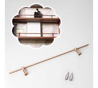 Decorative Shelf Rails with Rod/ 2 Posts/Screws, Metal Shelf Guard Rail 8 10 12 14 16 24 36 in, Customizable Long Round Tube Railing for Cabinet(Gold,24in/61cm)