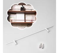 Decorative Shelf Rails with Rod/ 2 Posts/Screws, Metal Shelf Guard Rail 8 10 12 14 16 24 36 in, Customizable Long Round Tube Railing for Cabinet(Silver,18in/46cm)