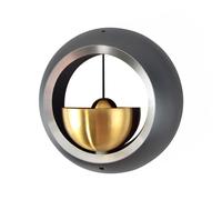 Decorative Shopkeepers Bell,Wood Door Chime, Campanello a vento con ventosa in metallo for la decorazione del giardino di casa, multicolore, 7,2x3,8 cm(Grigio.)