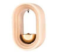 Decorative Shopkeepers Bell,Wood Door Chime, Campanello a vento in legno e rame con ventosa multicolore 10x7x5cm(Natural)