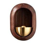 Decorative Shopkeepers Bell,Wood Door Chime, Campanello a vento in legno marrone e naturale 8x5 cm(Bruin)