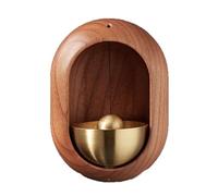 Decorative Shopkeepers Bell,Wood Door Chime, Campanello a vento in legno marrone e naturale 8x5 cm(Natural)