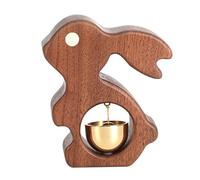 Decorative Shopkeepers Bell,Wood Door Chime, Campanello a vento in stile nave in legno, marrone naturale, 9,9x10,9 cm(Bruin)