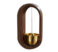 Decorative Shopkeepers Bell,Wood Door Chime, Campanello in legno for porta, carillon a vento, marrone 9x5cm