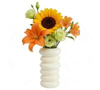 Decorative Spiral Flower Vase - Elegant Contemporary Tabletop Vessel For Dining Table Bedroom & Bookshelf Styling | Durable Lightweight Construction For Home Office Interior Design