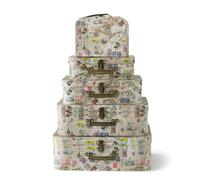 Decorative Suitcase Storage Boxes with Handle for Home D?cor - Set of