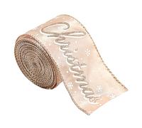 Decorativi per il Natale,Decorazione Con Una Fascia Da 198 Cm - Nastro Natalizio Colore Champagne | Per L'Incarto Dei Regali La Decorazione 'Albero I Fiocchi Le Ghirlande E I Mazzi Di Fiori