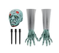 decorativi per terrore per giardino di Halloween, paletti per giardino e cortile con testa e mani di scheletro, divertenti decorazioni impermeabili per sentieri, casa incantata,