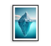 Decorativi Stampa da Parete 50x70cm Poster da Parete Iceberg Acqua Ghiacciaio Cucina Decorazione Murale Wall Art Cornice Nera Quadri Moderni Soggiorno Camera da Letto Immagini - P2BPA50x70-5733