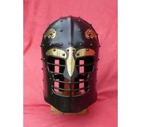 Decorativo Antico Medievale Barbuta Armatura Casco Acciaio Casco