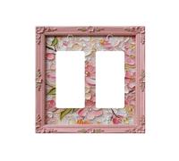 Decorativo Art Light Switch Covers,Rosa olio FLower,2 Gang Dual Rocker Outlet interruttore piastra frontale GFCI
