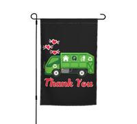 Decorativo Bandiera Di Festa 30X45Cm Funny Garbage Truck Trash Recycling Truck Thank You Bandierina Da Cortile Esterno Benvenuto Bandiera Per Giardino, Decorazione, Portico
