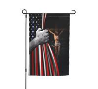 Decorativo Bandierina Da Cortile 30X45Cm Usa American And Christ Faith God Jesus Cross Bandiera Di Festa Piccola Benvenuto Bandiera Per Giardino, Vacanza, Decorazione