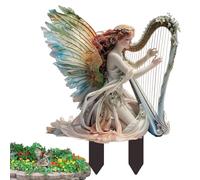 decorativo da giardino paletti per piante da fata, paletto per vaso impermeabile con motivo e fata di fiori, decorazione bohémien per la casa per vaso da giardino