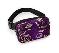 decorativo per abiti alla moda, confezione piccola completamente stampata, portatile con tracolla regolabile per donne e uomini compatibile con viola oro rosa