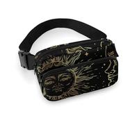 Decorativo per Abito da Donna, Confezione Piccola Completamente Stampata, Portatile con Tracolla Regolabile Compatibile con Stelle Dorate Sun Crescent Moon Boho Chic Tattoo