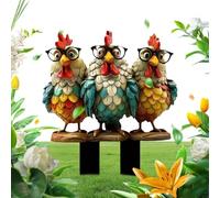 decorativo per galletto da giardino | Figura in acrilico 2D stile fumetto per esterni, di pollo decorativo per giardino terrazza patio e esterno