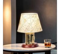 Decorativo Tischleuchte IN Ottone Carta Marittimo Lampada Stile Liberty Antico