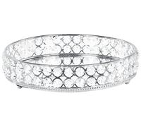 Decorativo vassoio a specchio rotondo vetro metallo argento