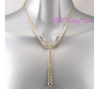 Decorativo Vintage Hollywood Celebrità Glamour 14k Oro Collana con /