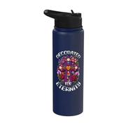 Decorato per Eternity, Dia De Los Muertos Mattone Messicano Stainless Steel Insulated Water Bottle
