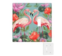 Decorator Piastra da parete 2 Gang Copertura interruttore della luce Duplex Presa Coperture Flamingo Love Flowers Piastre da parete per prese elettriche Copertura spina Dimensioni standard Doppio