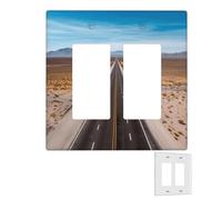 Decorator Piastra da parete 2 Gang Copertura interruttore luce Duplex Presa Coperture autostrada strada strada nel deserto piastre da parete per prese elettriche Copertura spina di medie dimensioni